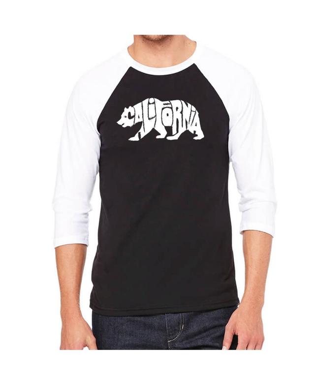 La Pop Art California Bear Mens Raglan Word Art T-shirt Product Image