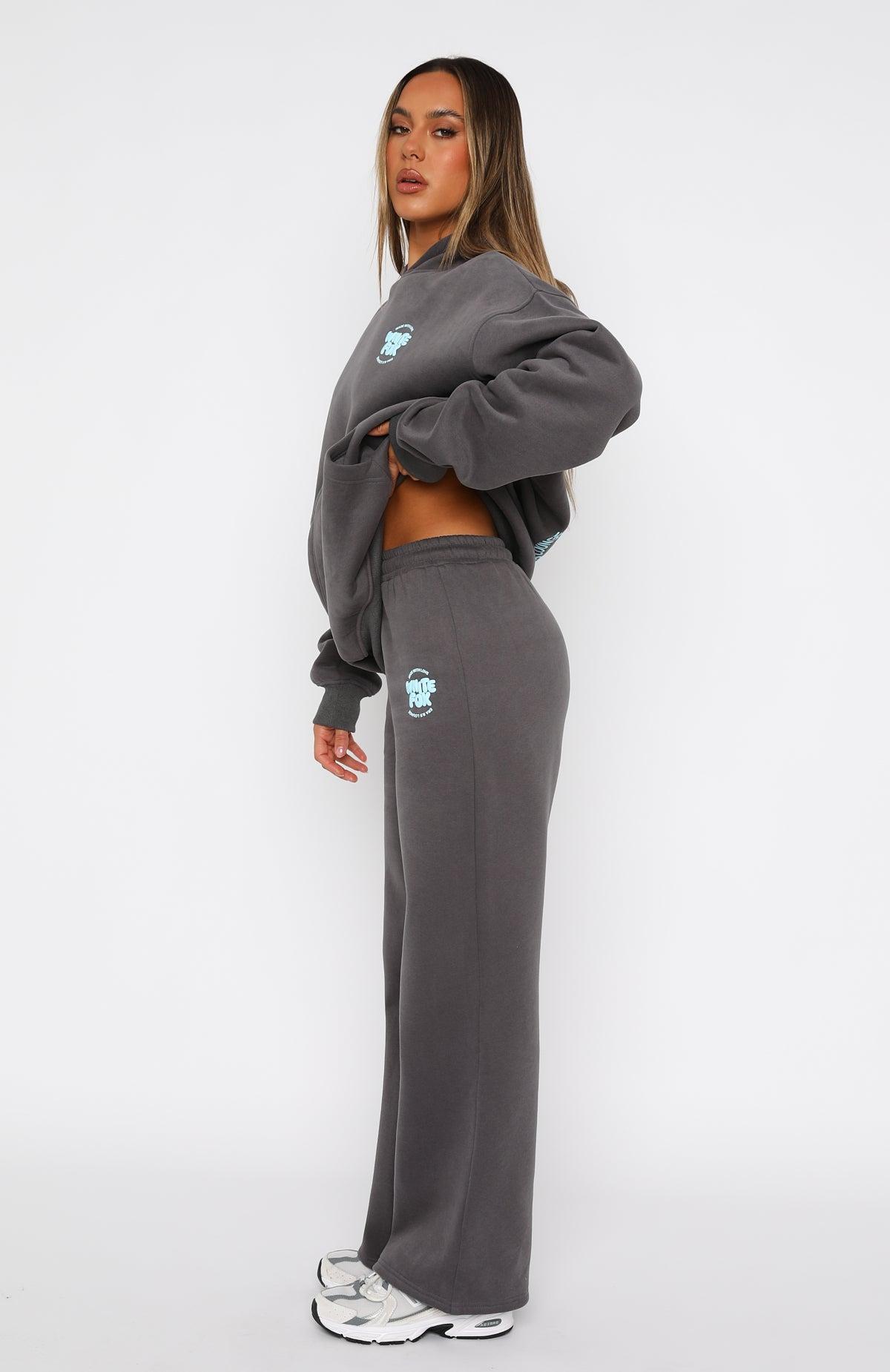 With Love For You Wide Leg Sweatpants Volcanic Product Image