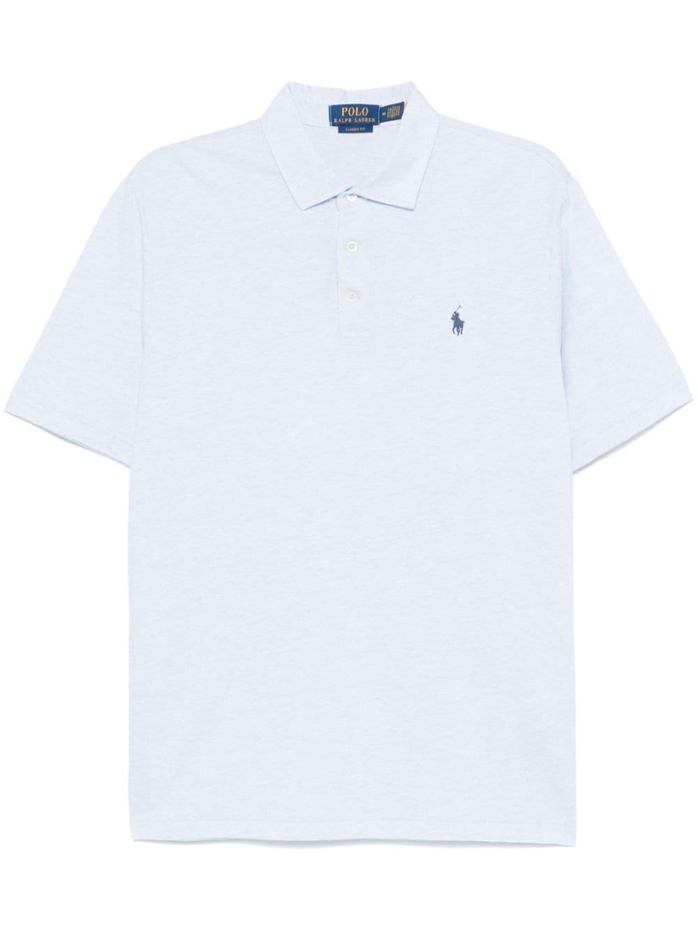 Polo Pony-embroidered Polo Shirt In 蓝色 Product Image