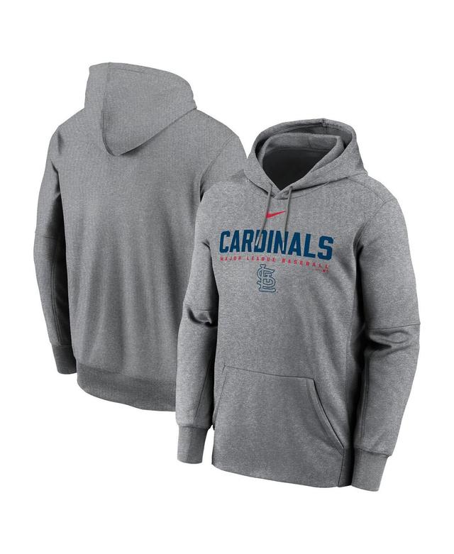 Nike Mens Heather Charcoal St. Louis Cardinals Therma Fleece Pullover Hoodie Product Image