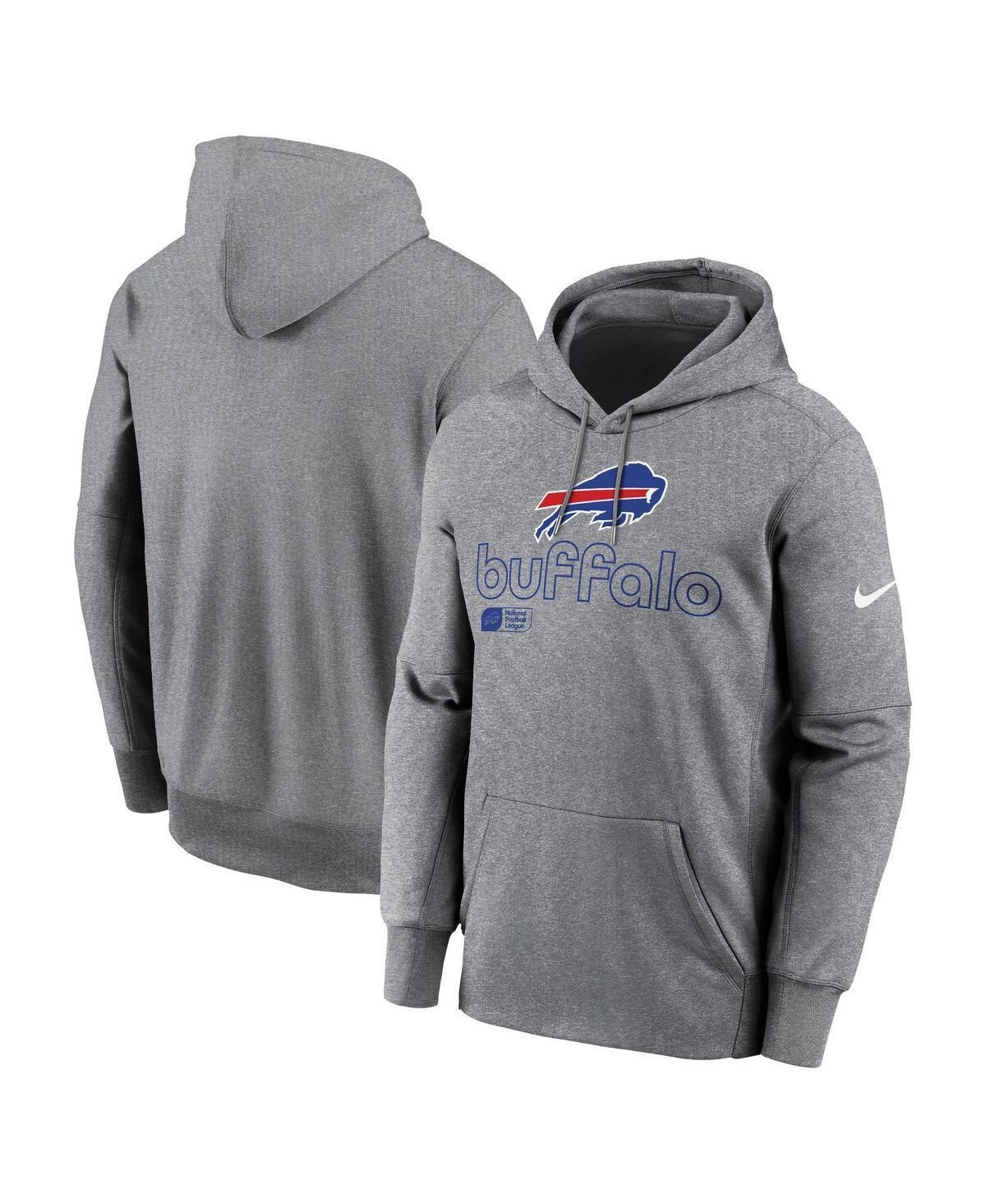 Nike Mens Heather Gray Buffalo Bills Performance Pullover Hoodie Product Image