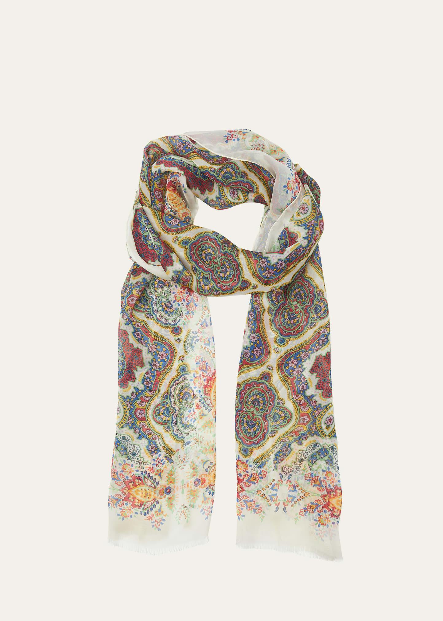 Womens Floral Cotton-Blend Shawl product image