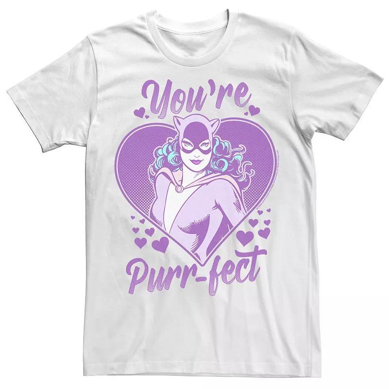 Mens DC Comics Valentines Day Catwoman Youre Purr-fect Tee Product Image