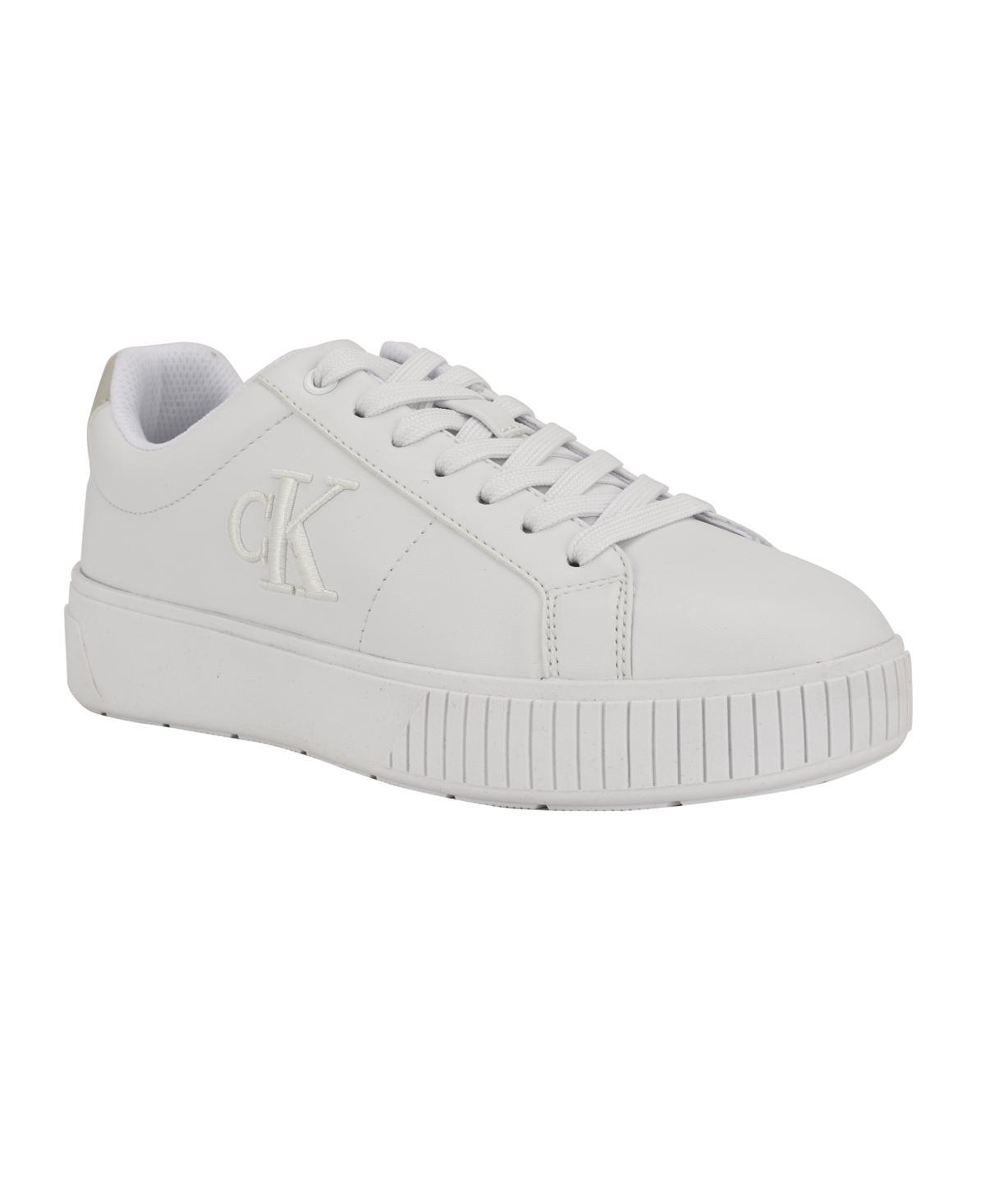 Calvin Klein Womens Alane Lace-Up Platform Casual Sneakers Product Image