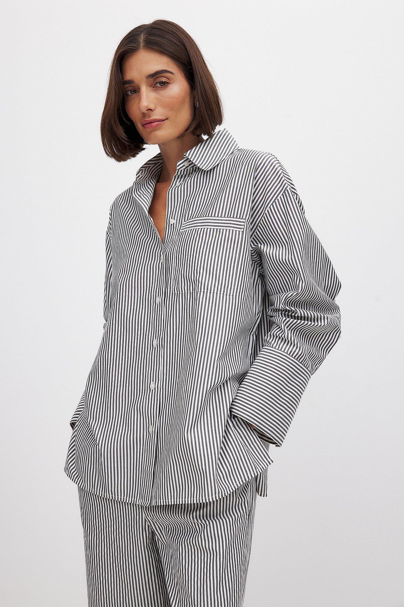 Oversized Striped Shirt Product Image