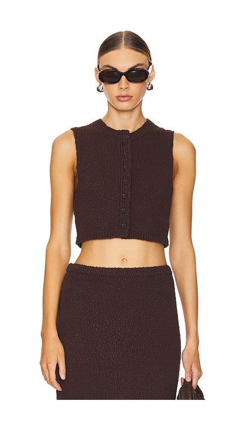 Lovers and Friends Agnese Cropped Vest in Brown Product Image