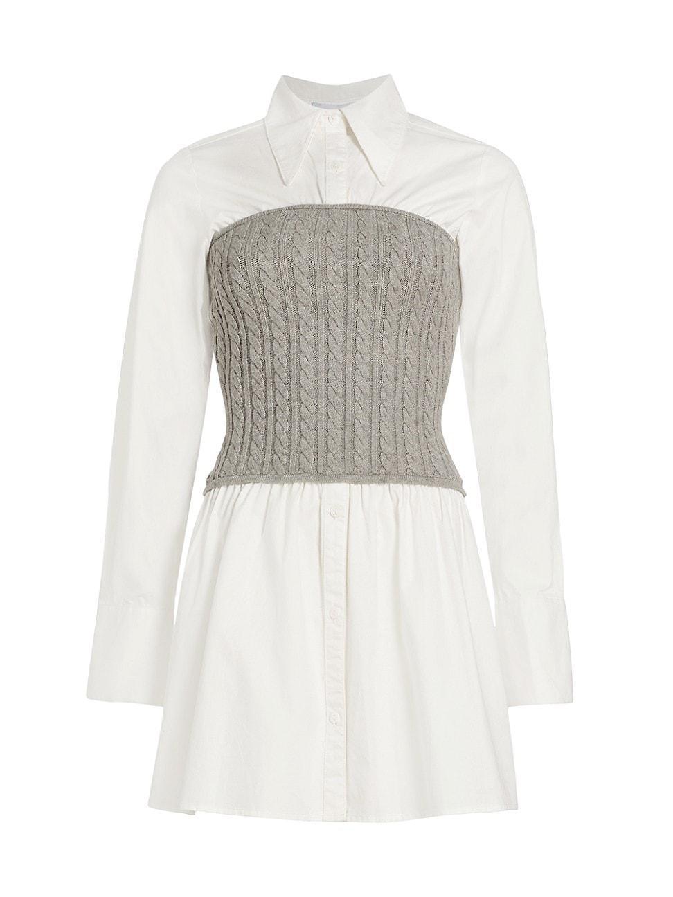 Womens Waverly Cotton & Cable-Knit Shirtdress Product Image