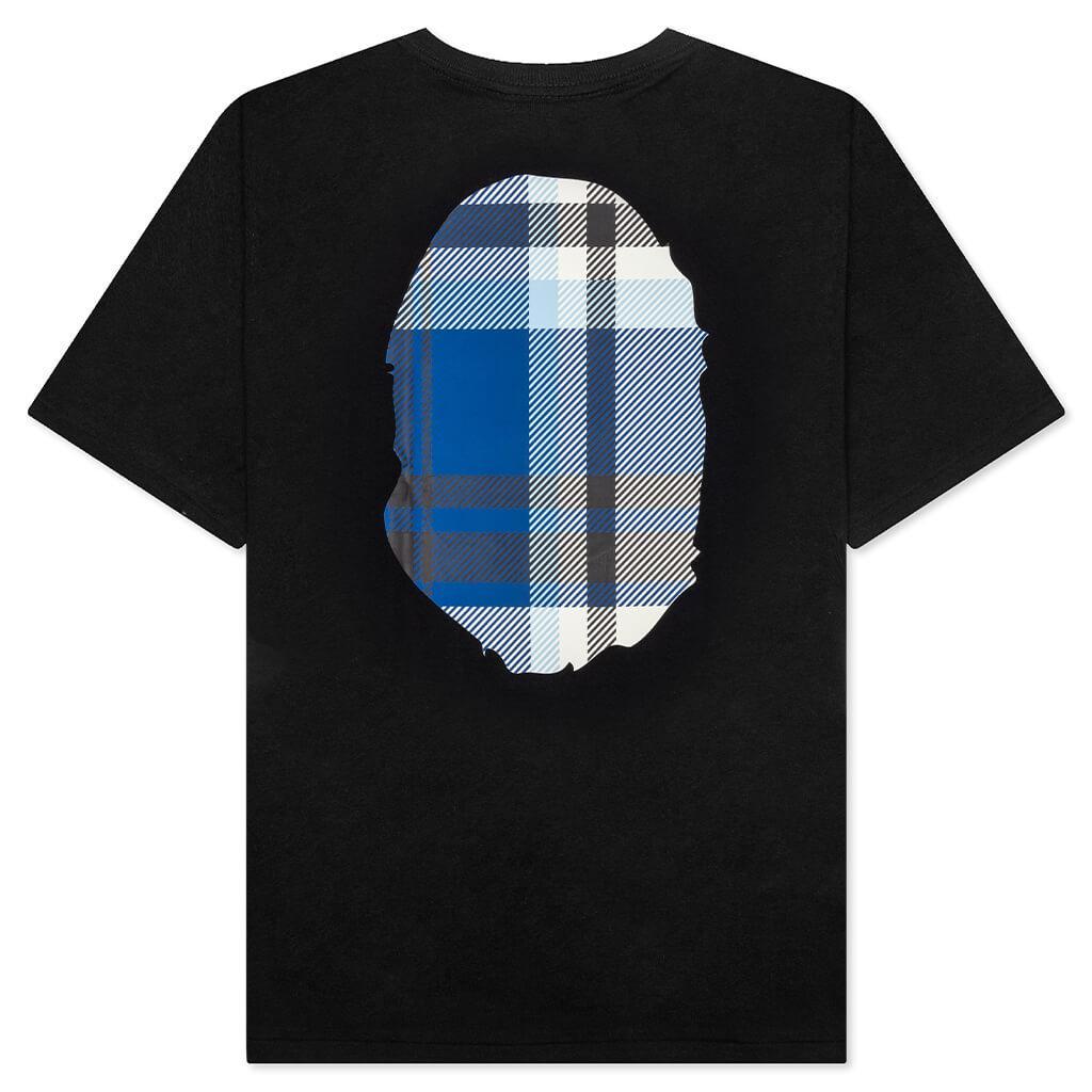 Bape Check Big Ape Head Tee - Black Male Product Image