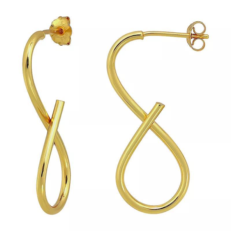 Aleure Precioso Sterling Silver Infinity Drop Earrings, Womens, Gold Tone Product Image