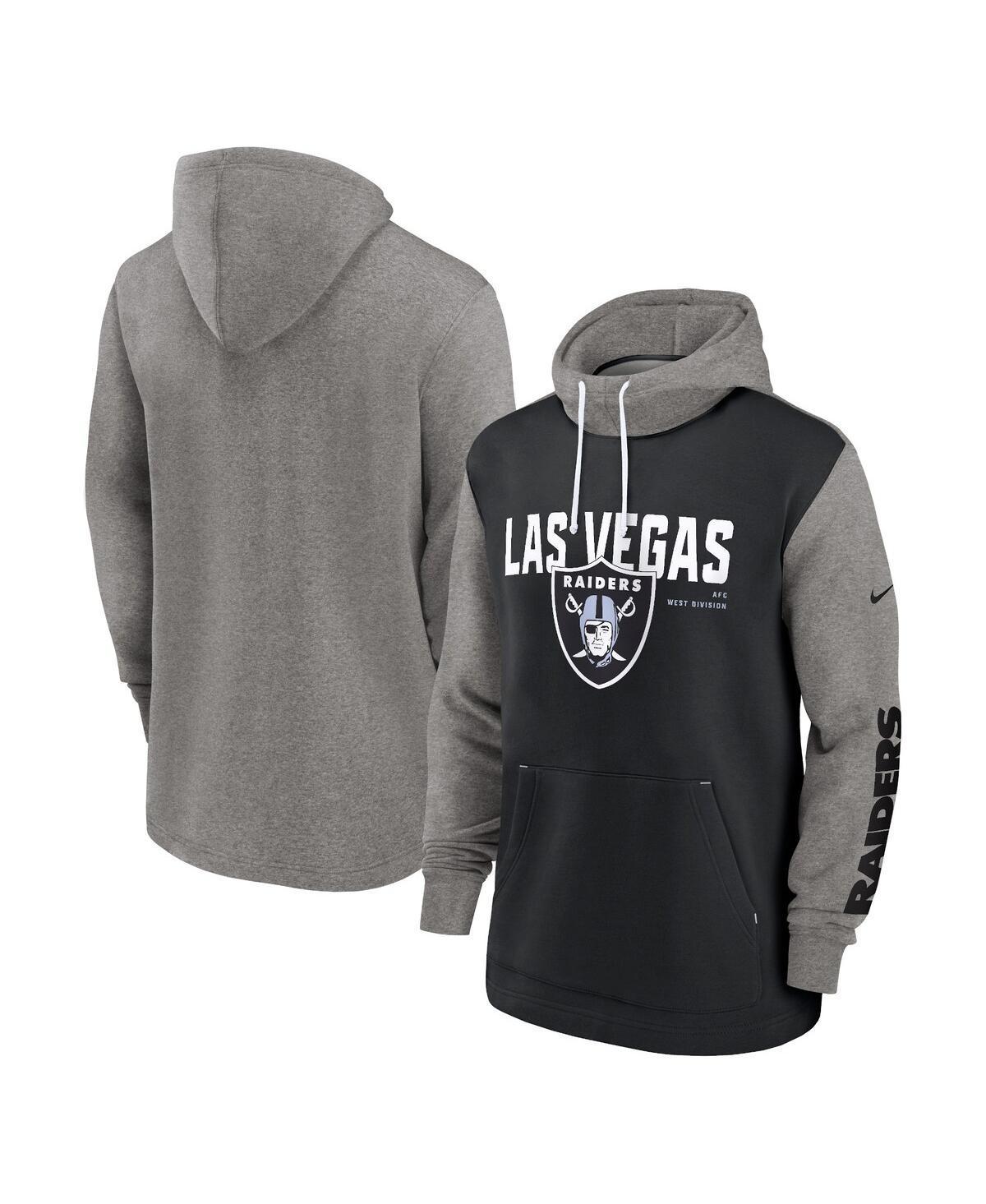 Mens Nike Black Las Vegas Raiders Fashion Color Block Pullover Hoodie Product Image