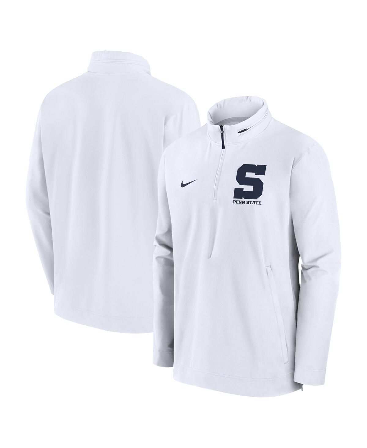 Nike Mens White Penn State Nittany Lions Sideline Coaches Quarter-Zip Jacket - White Product Image