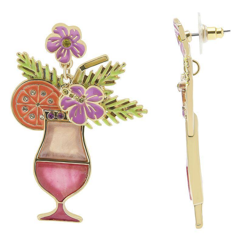 Celebrate Together Gold Tone Fruit & Flower Cocktail Earrings, Womens, Multi Product Image