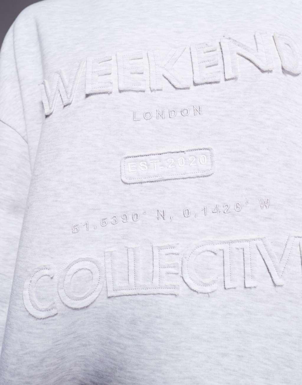 Weekend Collective distressed logo sweatshirt in gray heather Product Image