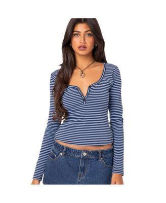 Edikted Womens Jocelyn Striped Top Product Image