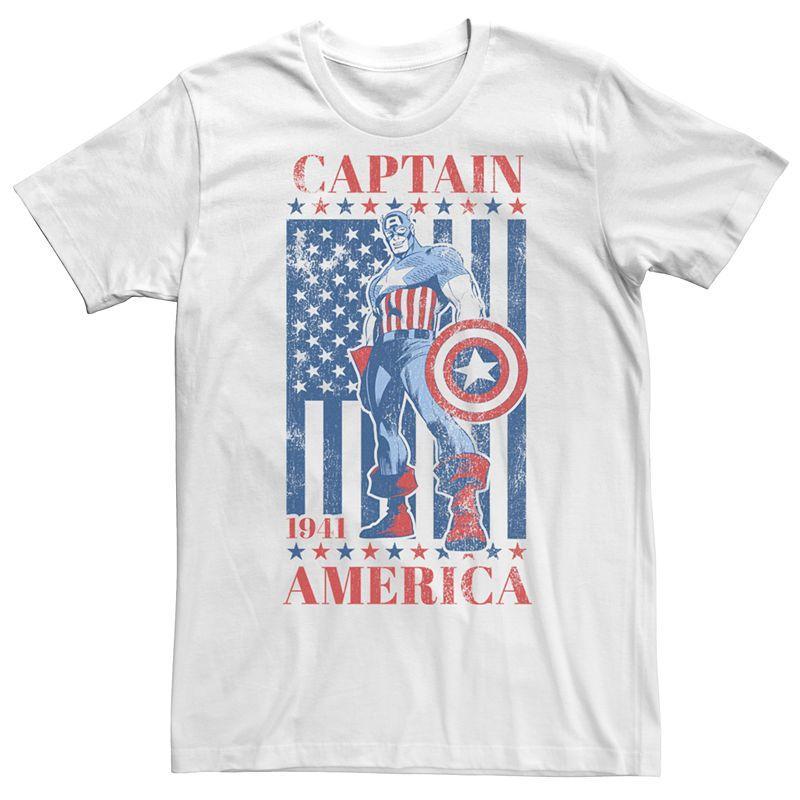 Mens Marvel Captain America Flag Graphic Tee Product Image