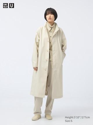 Womens Coating Long Coat Beige Large UNIQLO US Product Image