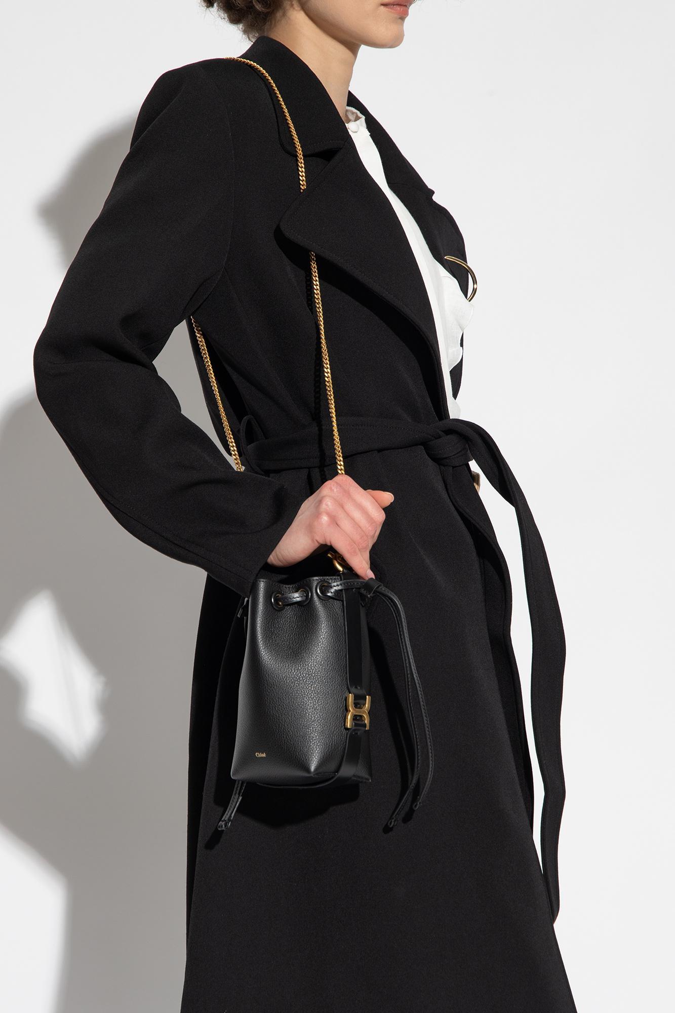 Marcie Micro Leather Bucket Bag In Black Product Image