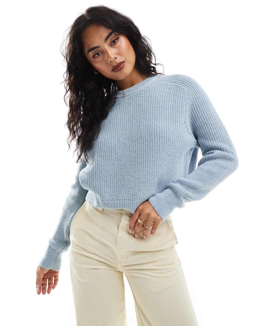 Cotton On crew neck sweater in blue Product Image