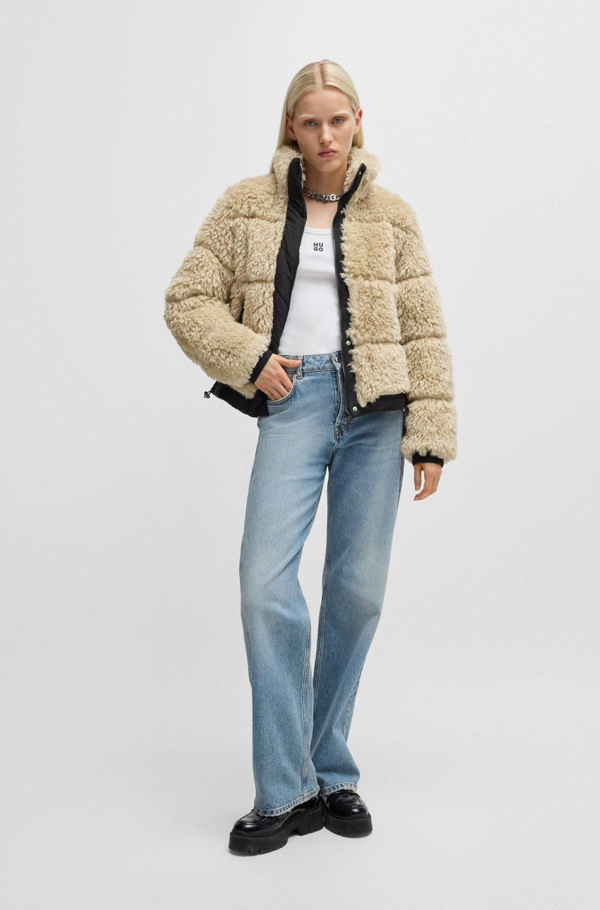 Boxy-fit jacket in shaggy faux fur Product Image