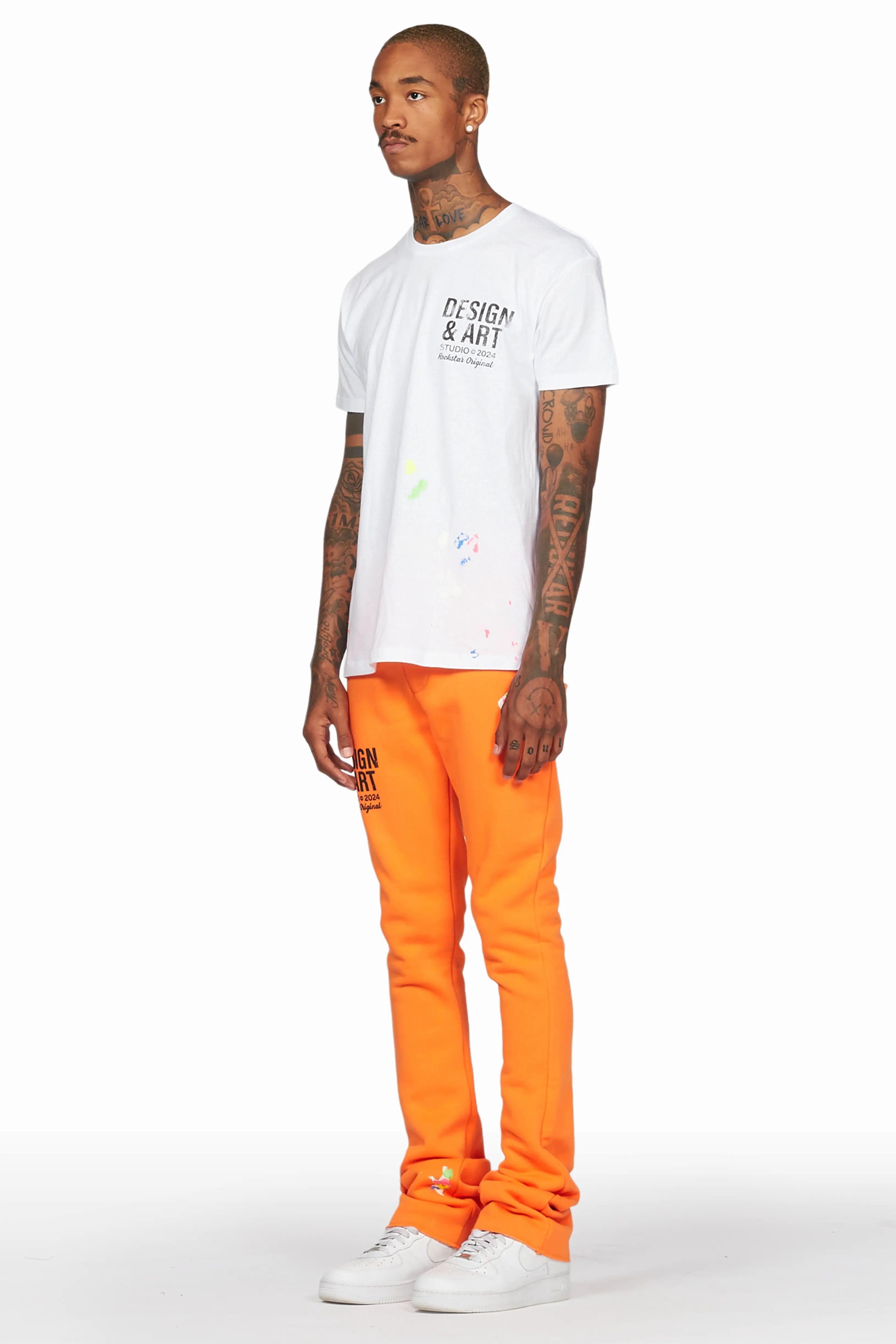 Mancha Orange T-Shirt Stacked Flare Track Set Male Product Image