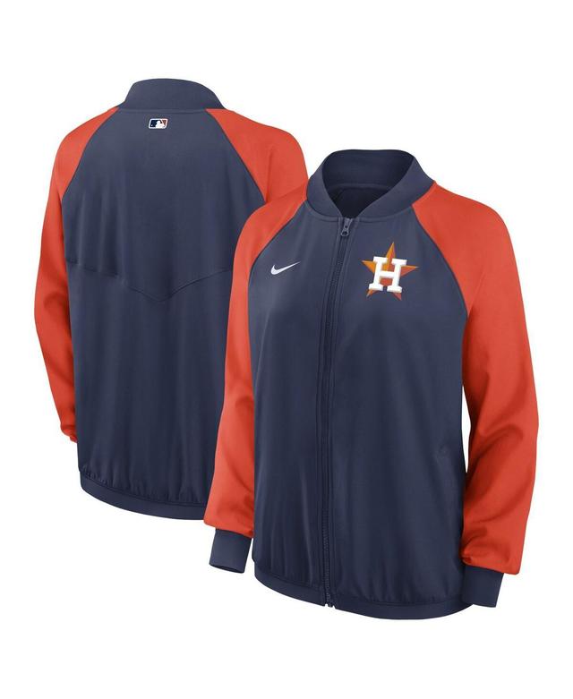 Womens Nike Navy Houston Astros Authentic Collection Team Raglan Performance Full-Zip Jacket Product Image