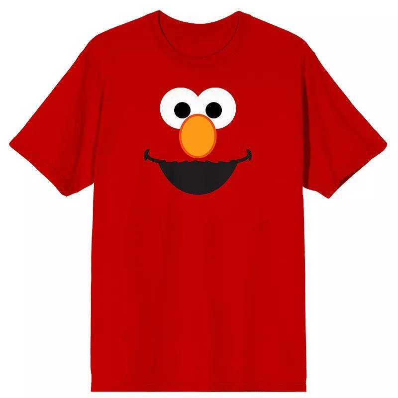 Mens Sesame Street Elmo Face Graphic Tee Product Image