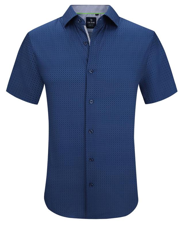 Tom Baine Mens Slim Fit Short Sleeve Performance Stretch Button Down Dress Shirt Product Image