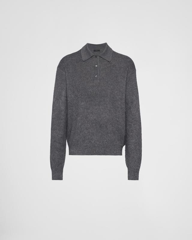 Cashmere and silk polo sweater Product Image