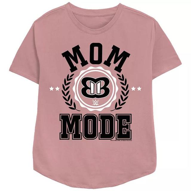 Womens WWE Mom Mode Relaxed Fit Graphic Tee Pink Product Image