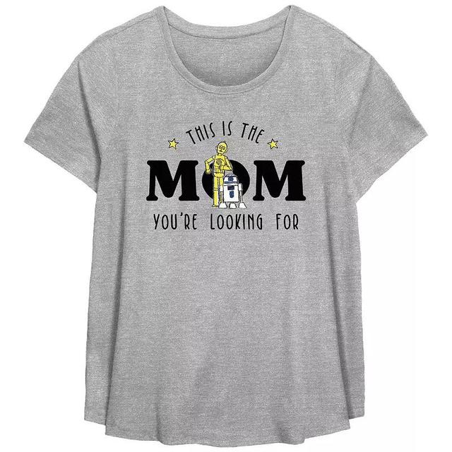 Plus Size Star Wars This Is The Mom Youre Looking For Scoop Hem Flowy Graphic Tee, Womens Grey Gray Product Image