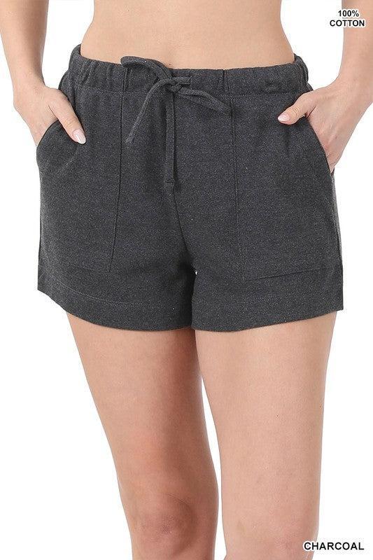 3010   Shelli Cotton Drawstring Shorts Product Image