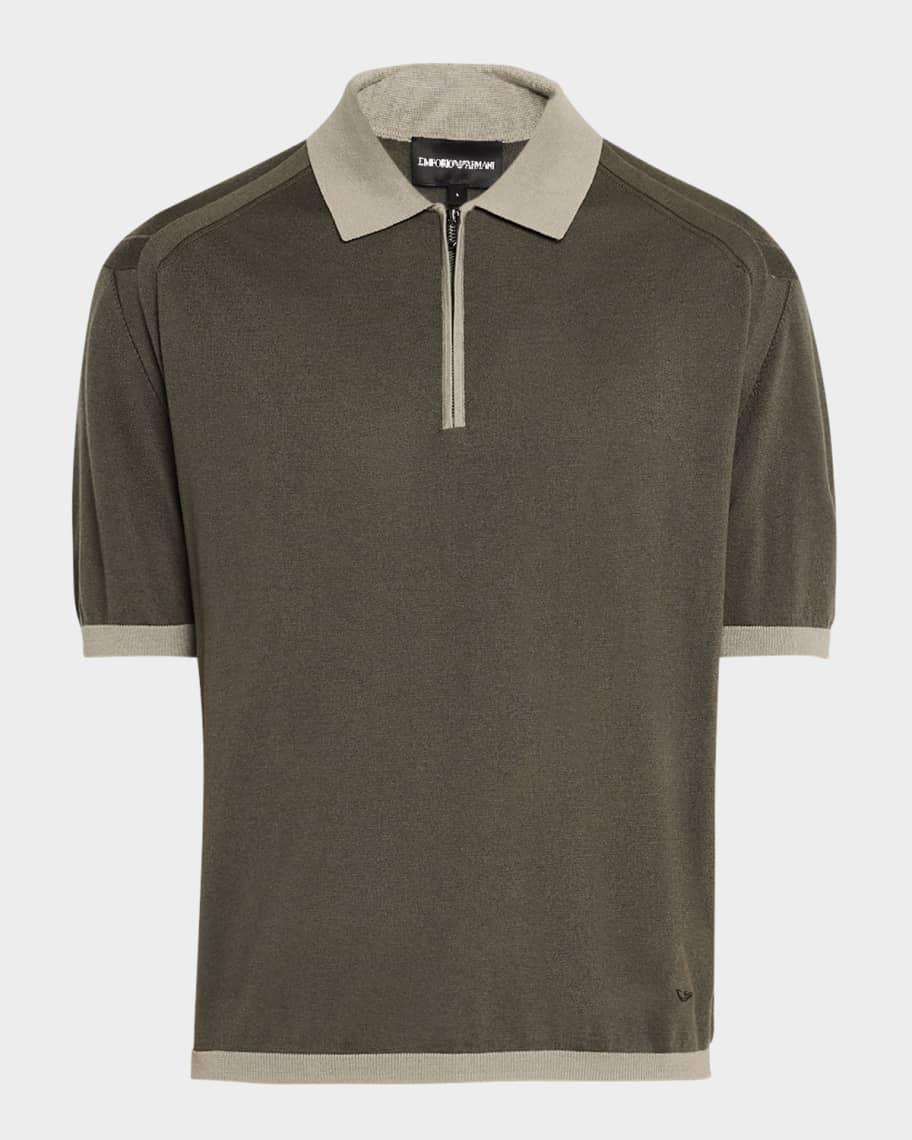 Men's Knit Quarter-Zip Polo Shirt Product Image