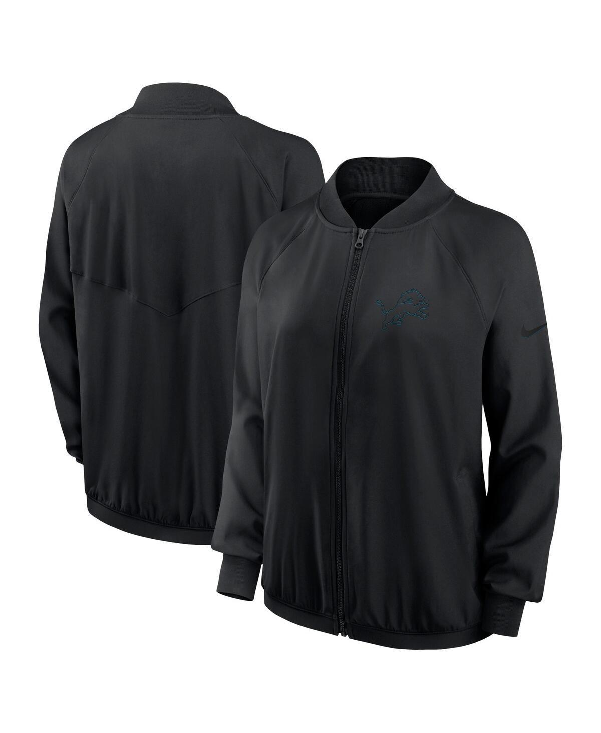 Nike Womens Black Detroit Lions Raglan Full-Zip Jacket Product Image