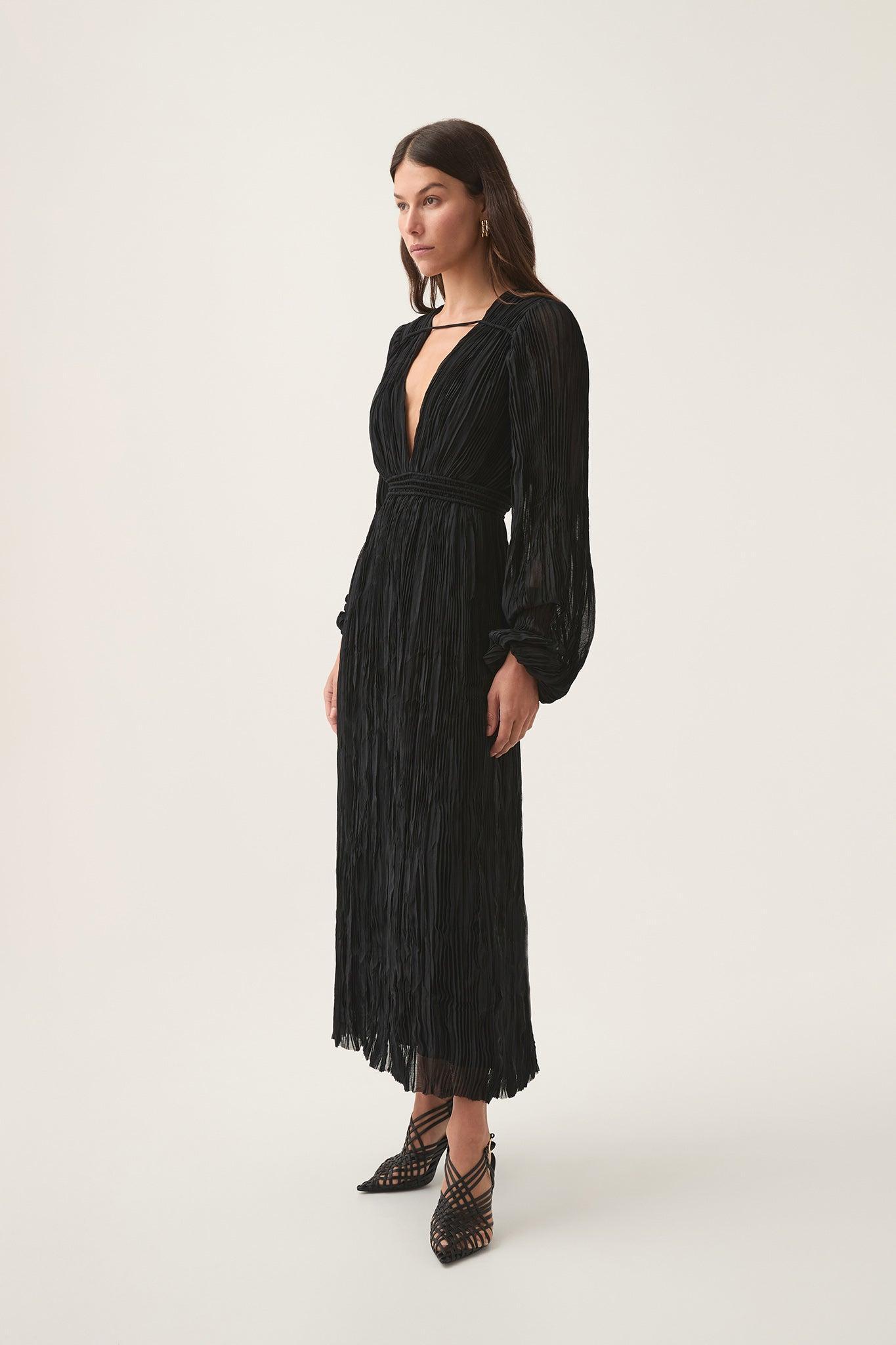 Genevieve Pleated Midi Dress Product Image