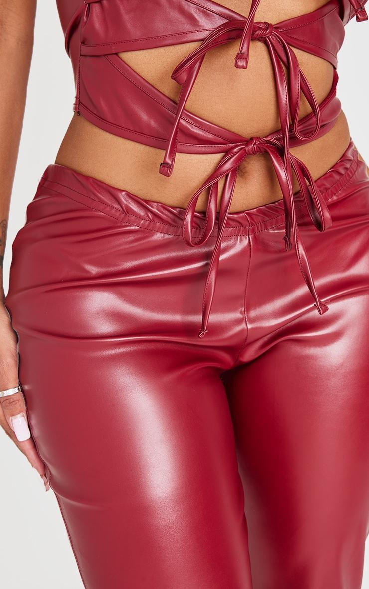 Shape Burgundy Faux Leather Leggings Product Image