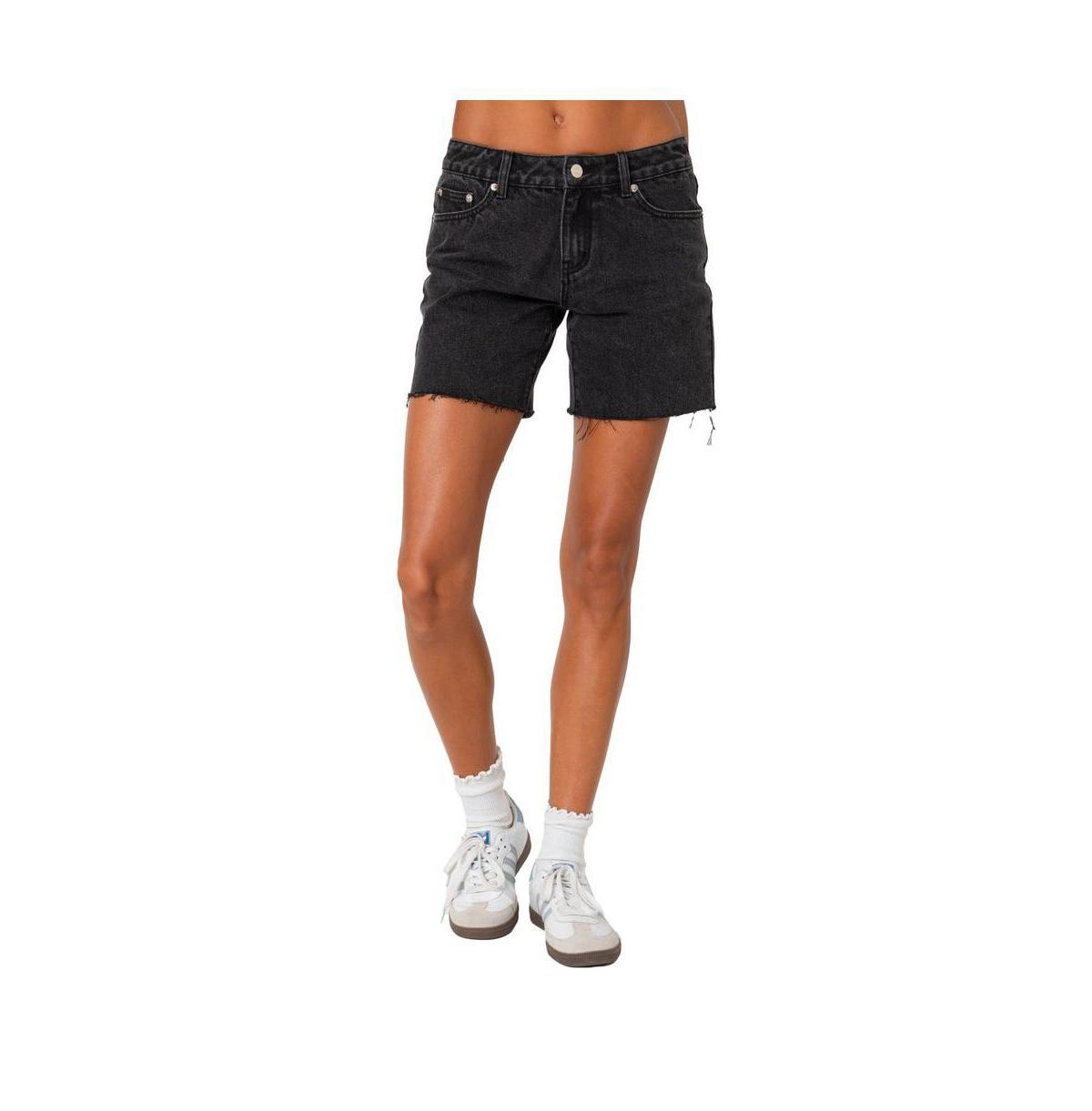 Edikted Womens Tomboy low rise denim shorts Product Image