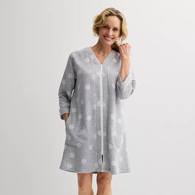 Petite Croft & Barrow Quilted Zip Short Robe, Womens Product Image