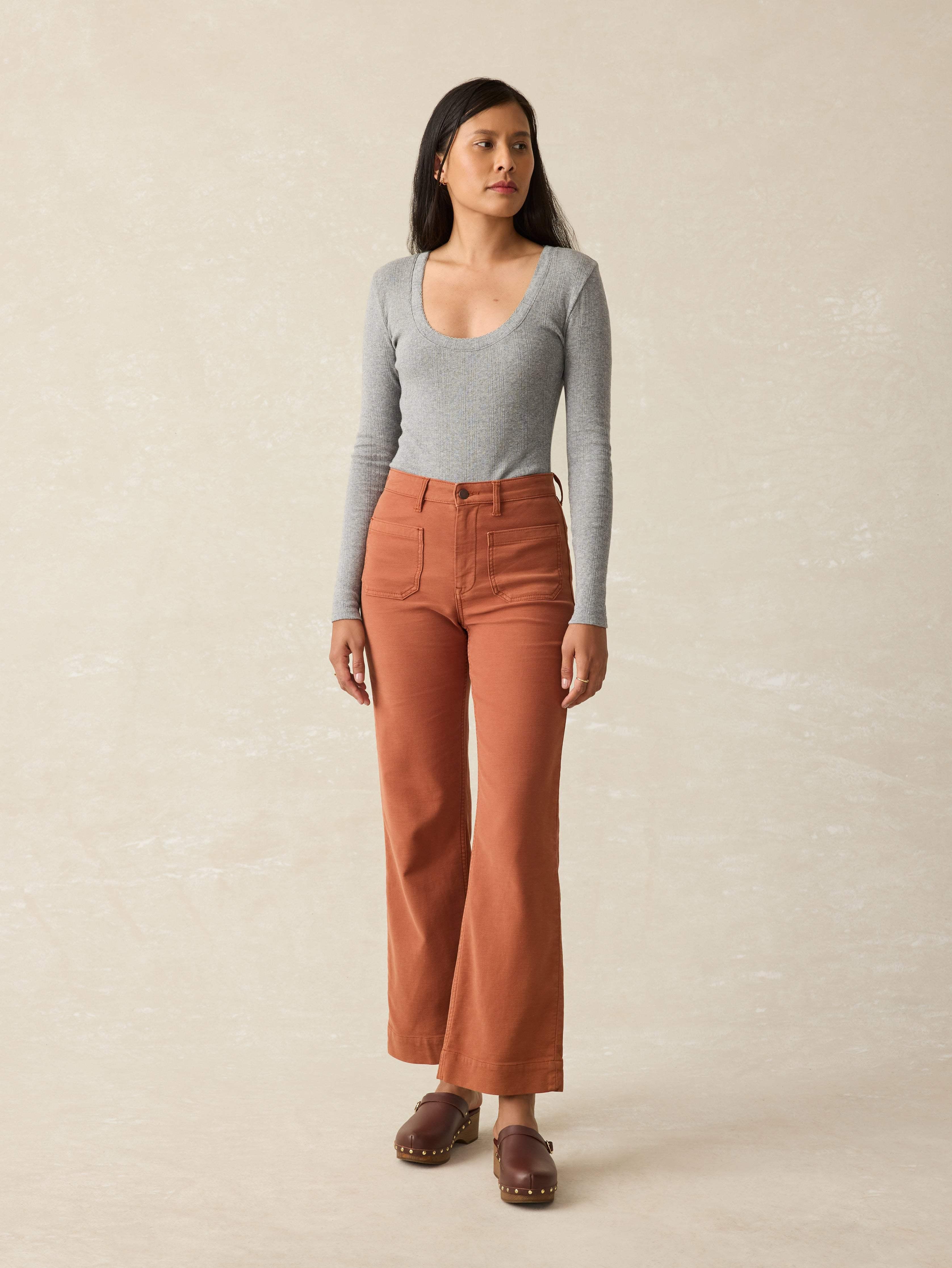 Pacific Pointelle Scoop Neck - Stonehill Heather Female Product Image