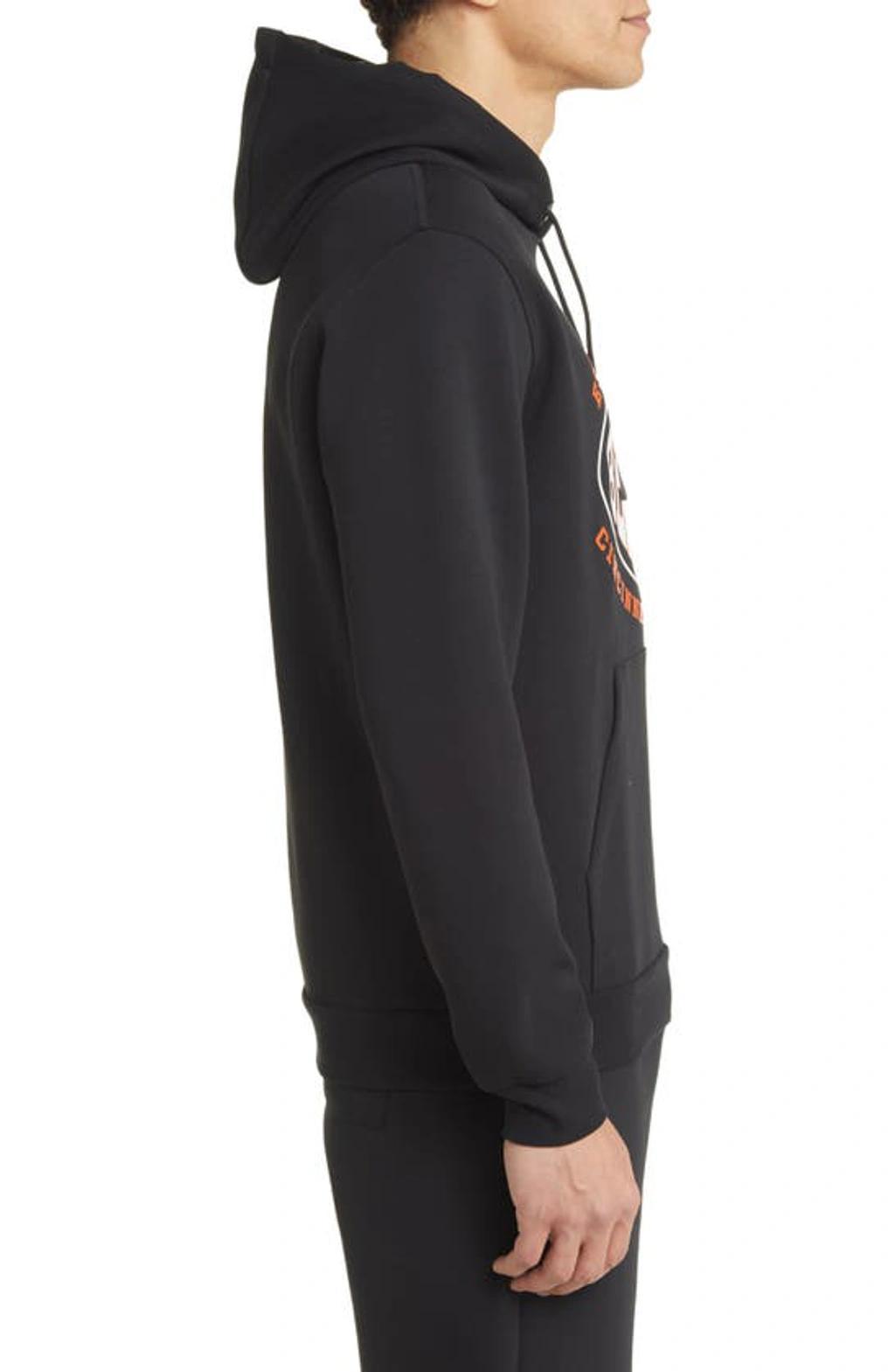 HUGO BOSS Boss X Nfl Cotton-blend Hoodie With Collaborative Branding In Bengals Charcoal Product Image