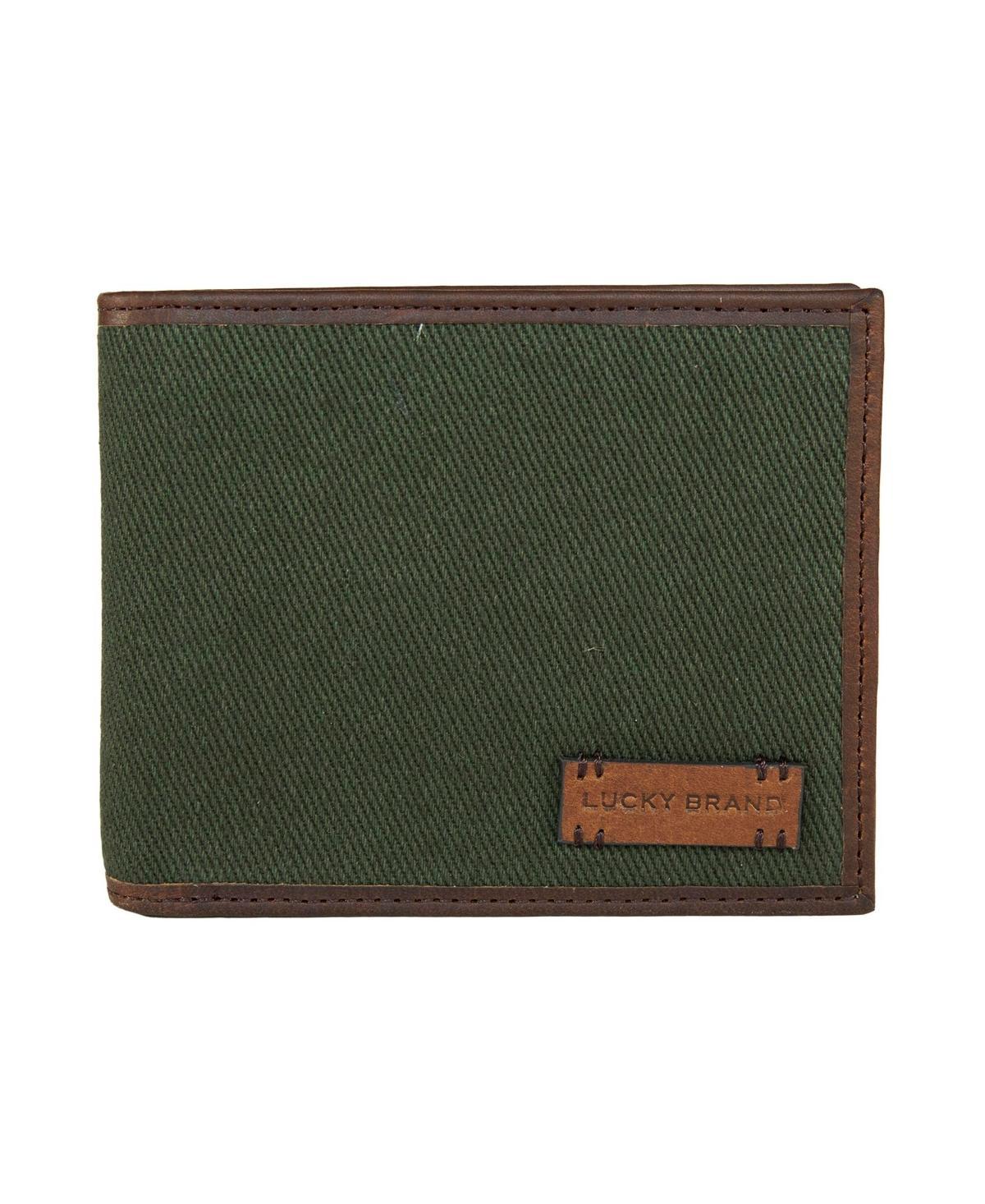 Lucky Brand Mens Canvas with Leather Trim Bifold Wallet Product Image