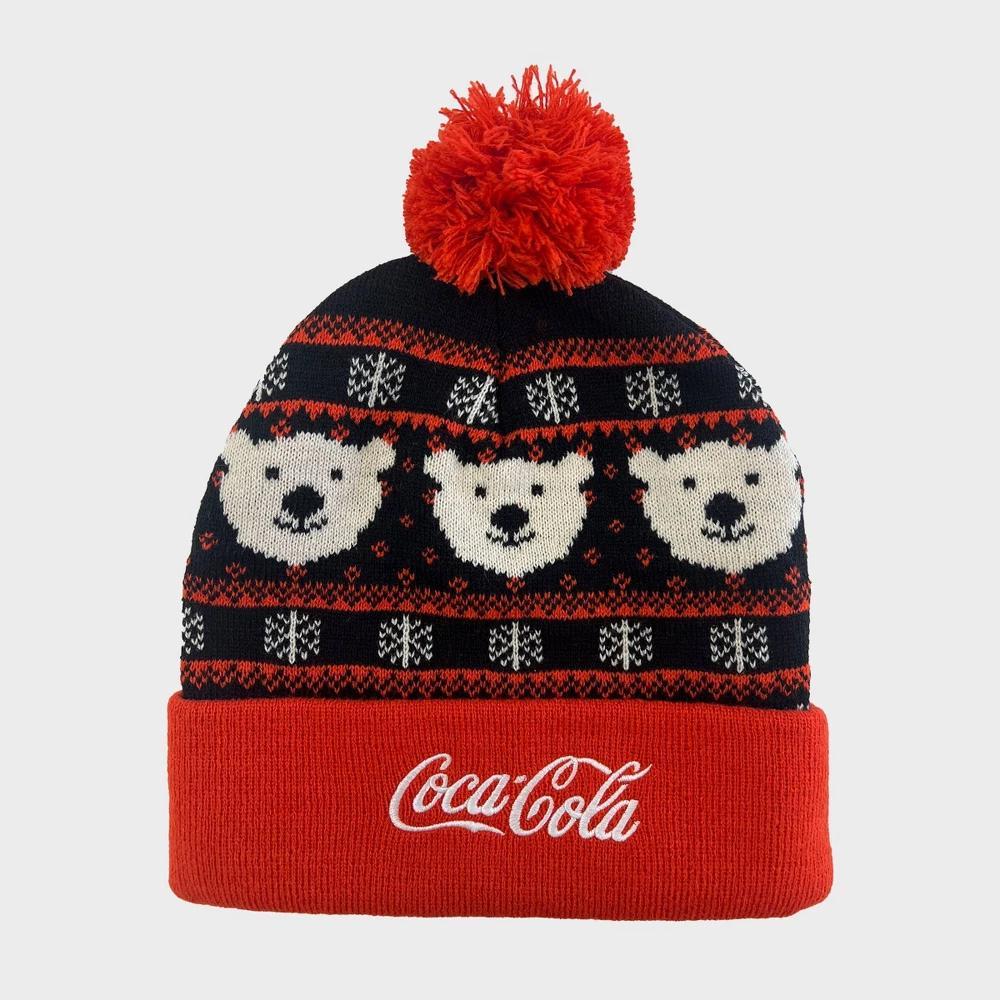 Mens Coca-Cola Pom Beanie - Black/Red Product Image