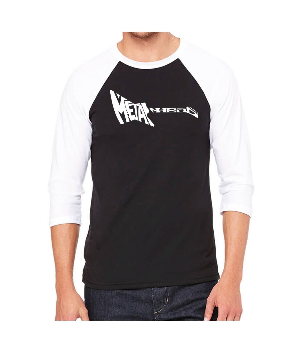 La Pop Art Metal Head Mens Raglan Word Art T-shirt Product Image