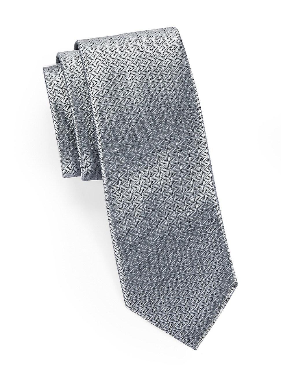 Mens Monogram Embossed Silk Tie Product Image