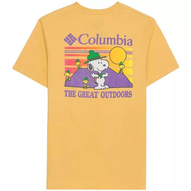 Adult Peanuts Beagle Scout Collection Snoopy & Woodstock Graphic T-Shirt, Womens Yellow Product Image