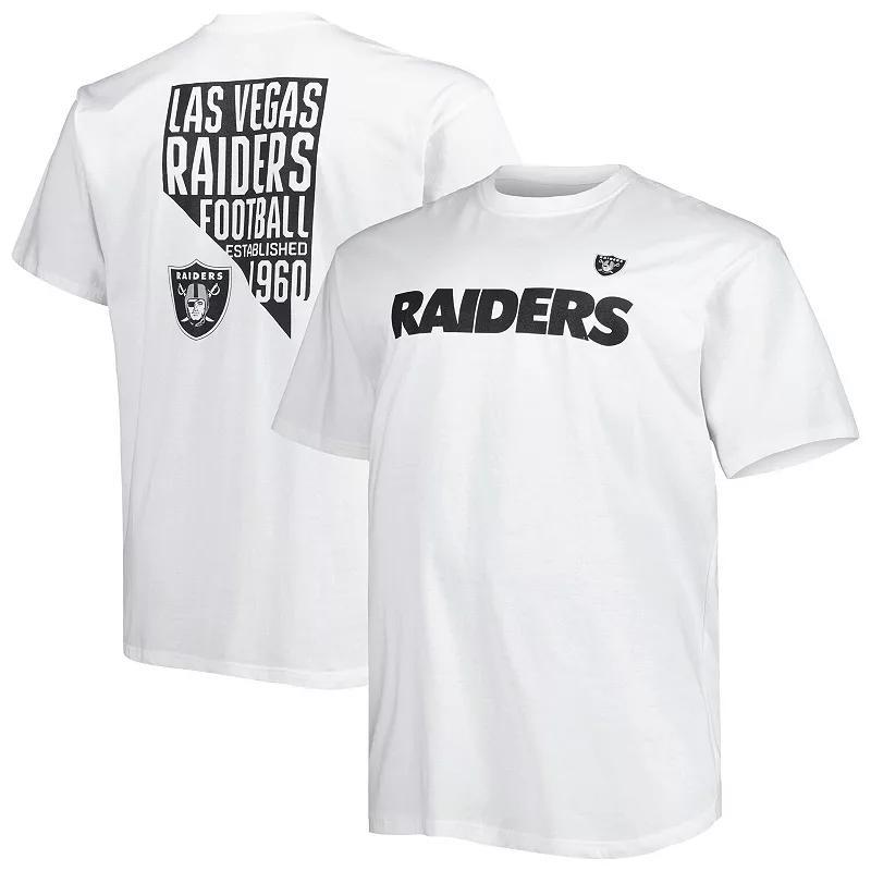 Mens Fanatics Branded White Las Vegas Raiders Big & Tall Hometown Collection Hot Shot T-Shirt Product Image