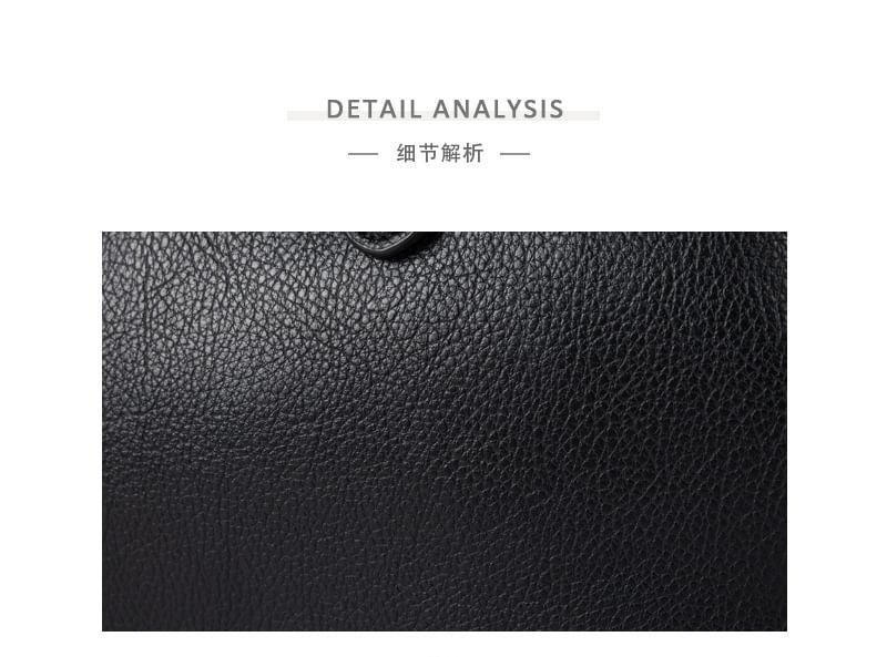 Plain Faux Leather Bowler Bag Product Image