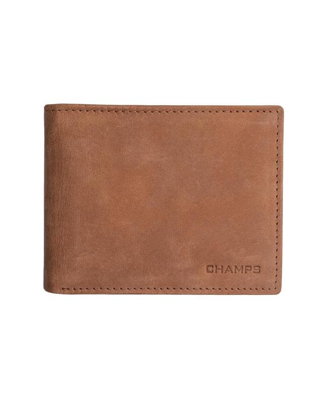 Champs Mens Hunter Leather Rfid Blocking Center-Wing Wallet in Gift Box - Black Product Image