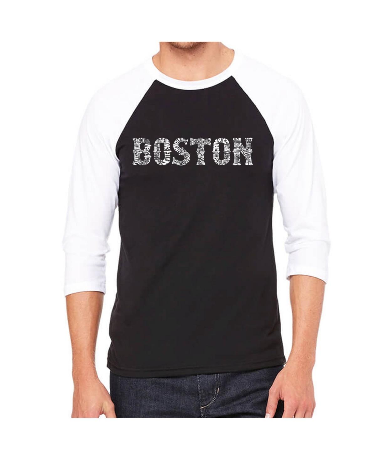 La Pop Art Boston Neighborhoods Mens Raglan Word Art T-shirt Product Image