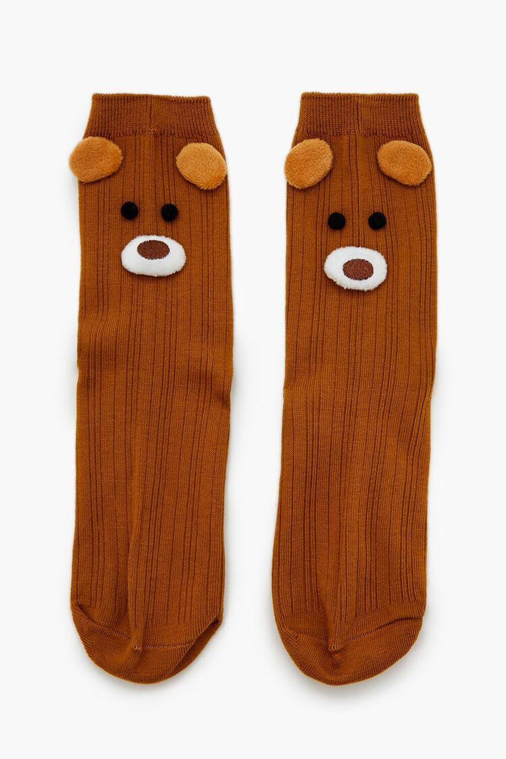 Bear Pom Pom Crew Socks | Forever 21 Product Image