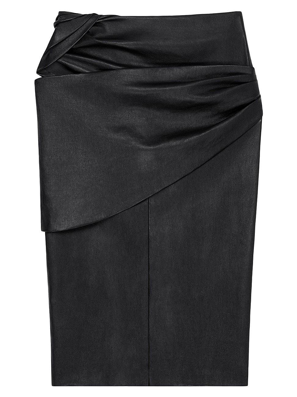 Womens Draped Skirt In Leather product image